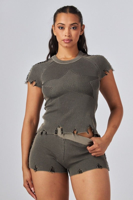 Distressed About Me Short Set